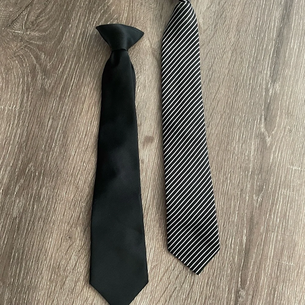 Elegant Black and Striped Clip on Ties